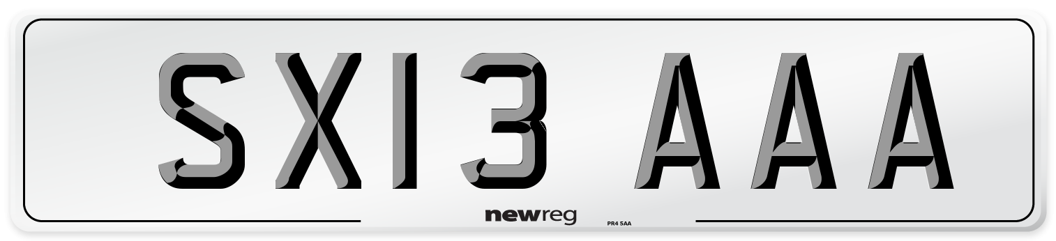 SX13 AAA Number Plate from New Reg